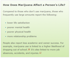 marijuana affects 